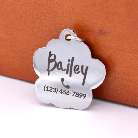 Personalized Engraved Metal Dog Paw Name, ID Tag, QR Code Powered By ScanKeep - Picture 5 of 10